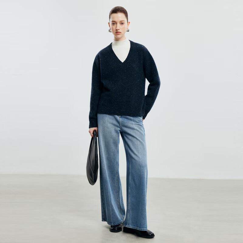 Paluopo Women's V-Neck Colorful Cashmere Sweater