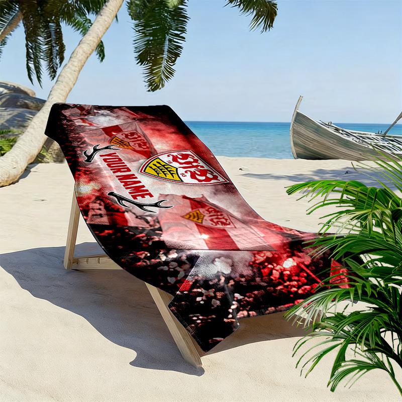 VfB Stuttgart Print Beach Towel, Large Soft Quick Dry Towel for Beach Camping Swimming