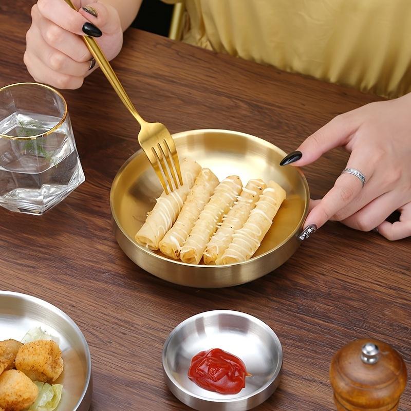 Heat Insulated Stainless Steel Bowl Mixing Bowl Double Layer Rice Bowls Metal Ice Cream Soup Bowls for Kitchen Flatware