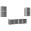 TV Wall Cabinets Set 4 Pieces Concrete Grey Particleboard