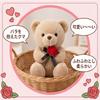 Rose Teddy Bear Plush Toy - Mother's Day Gift, Cute Teddy Bear Hugging Pillow, 25cm Tall, Small Size, Animal Plush Toy, Fun Gift, Back-to-School