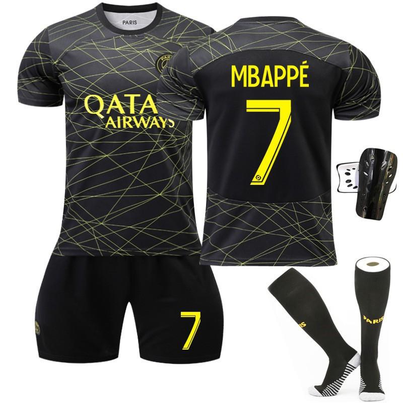 22-23 Paris Three-away Football Jersey No. 30 10 Neymar 7 Mbabpe Black Gold Line