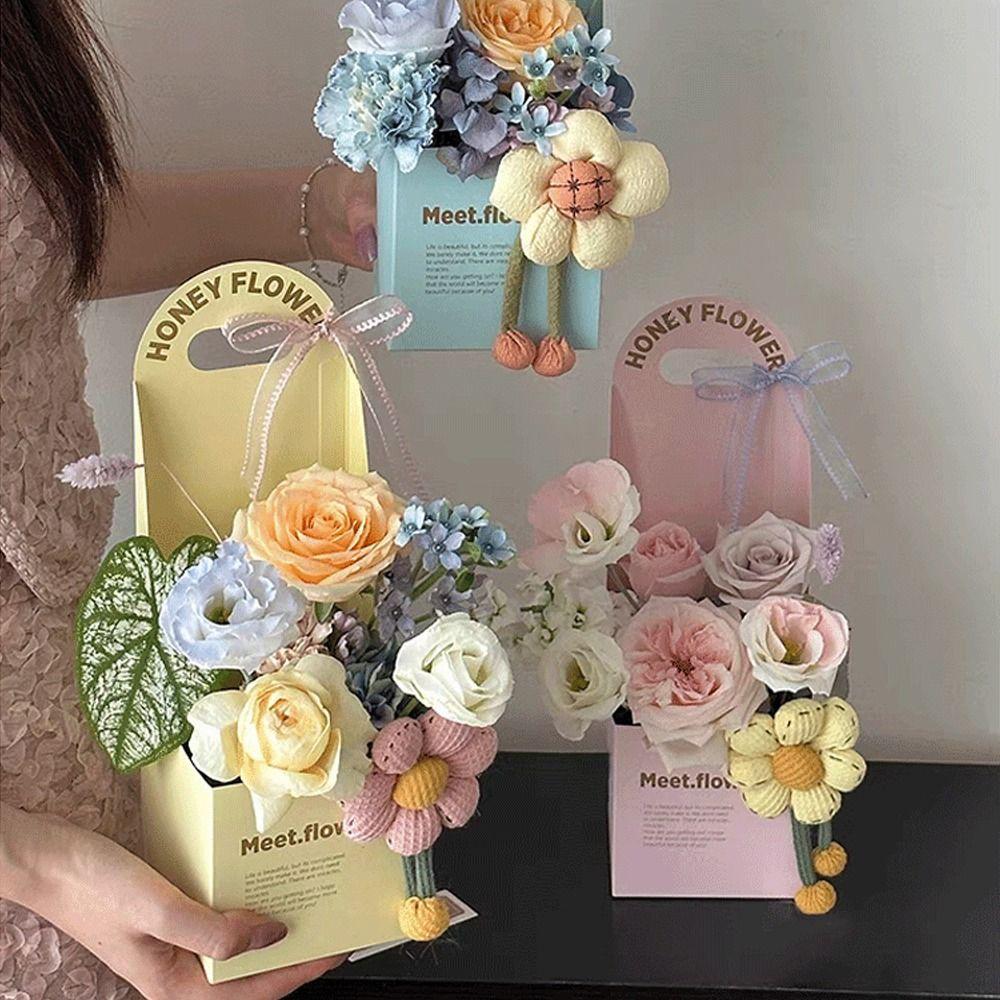 5pcs Foldable Flower Arrangement Box Romantic Bouquet Wrapping Box  Wedding Party Supplies