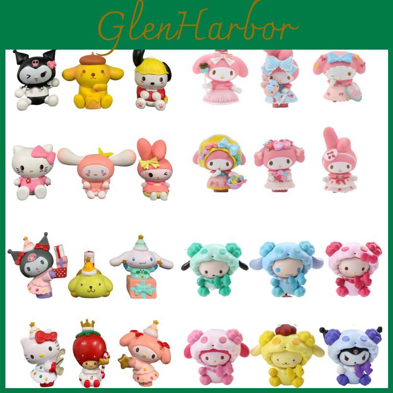 Cute Sanrio My Melody Figure Doll Toy Set For Home Decor And Cake Topping