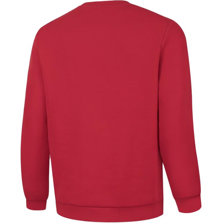 Lining Fitness Series Solid Color Round Neck Pullover Sports Sweatshirt Men Sweatshirt Bull-Red AWDT985-4