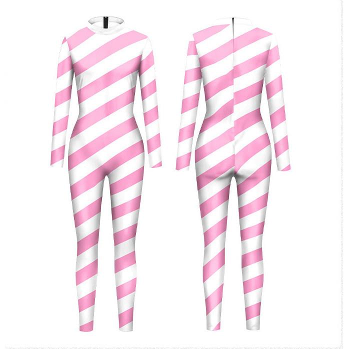 Adults Stars Christmas Accessories Printing Jumpsuit Women Men Halloween Cosplay Costume Carnival Party Stage Role Playing Dress Up Outfit