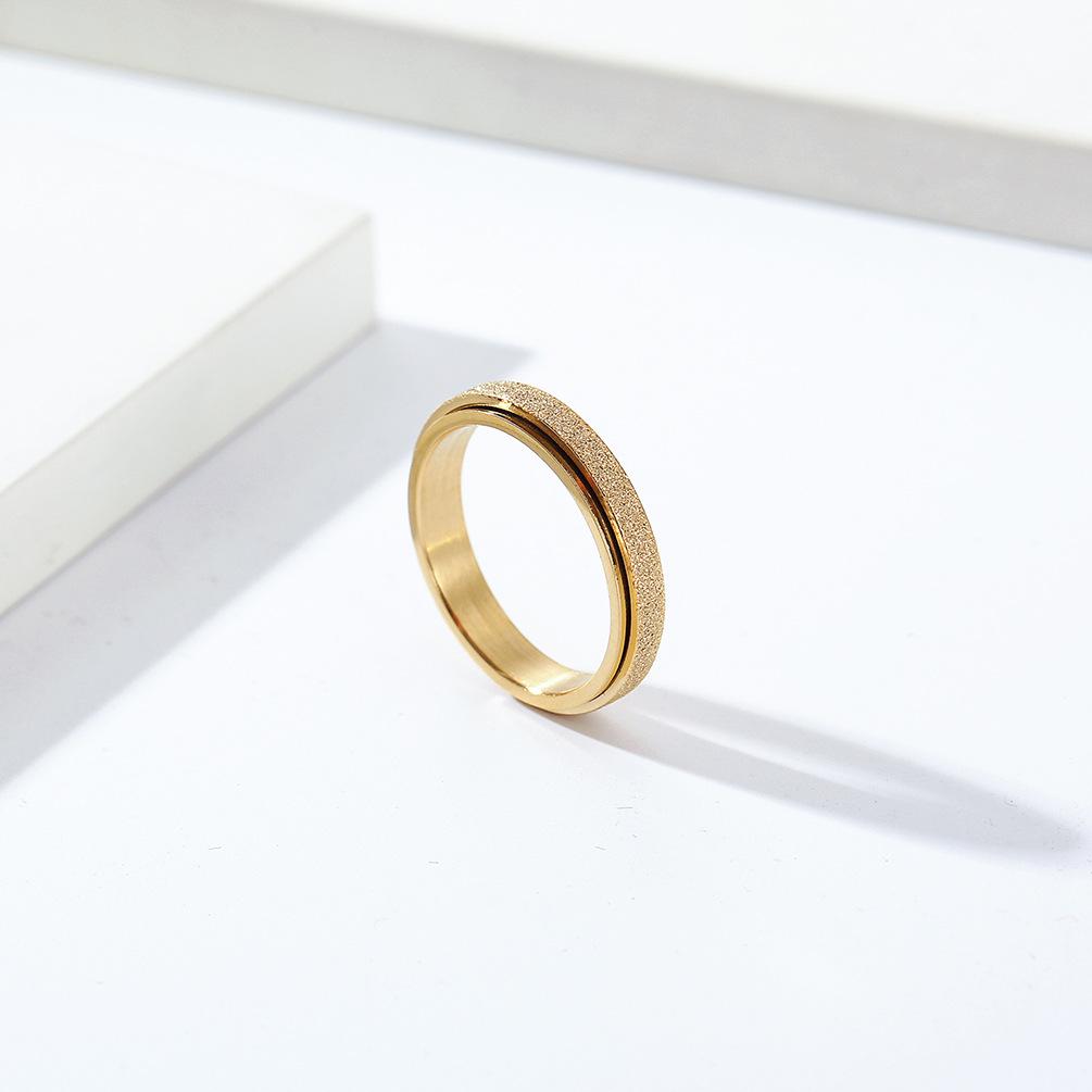 Frosted Titanium Steel Rotating Ring Simple and Neutral Style Marriage Proposal for Men and Women