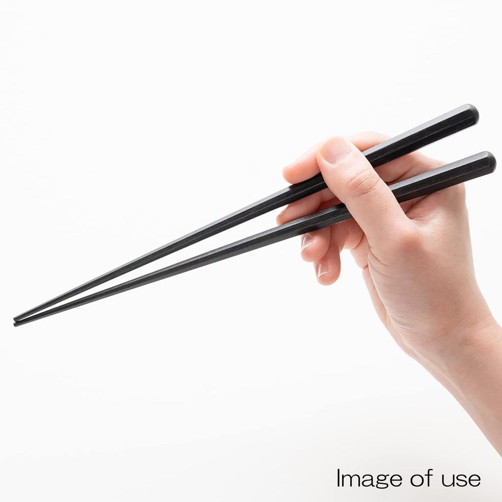 Hashikura Matsukan Natural Ebony Black Made In Black Chopsticks, Couple's Set, High-Quality Wood, 23.5cm & 22cm, Satin, Octagonal, & Brown, Japan,