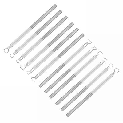 12 st Aluminiumlera Skulpteringsverktyg 12-13 cm Fjäder Tråd Textur Skulptur Modellering Verktyg Bandtrimning Mini