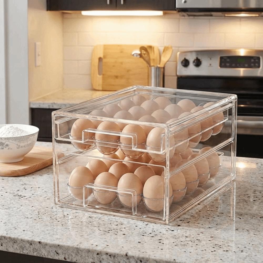 Drawer Style Egg Preservation Box Transparent Egg Container Practical Egg Storage Box  Refrigerator