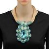 Crystal Pendant Necklace Earrings for Women Chunky Statement Flower Festival Ethnic Tribal Jewelry Accessories