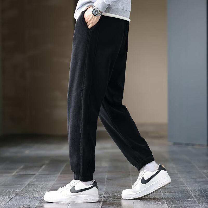 FAPAI Men's Fleece-Lined Thermal Cuffed Jogger Sweatpants