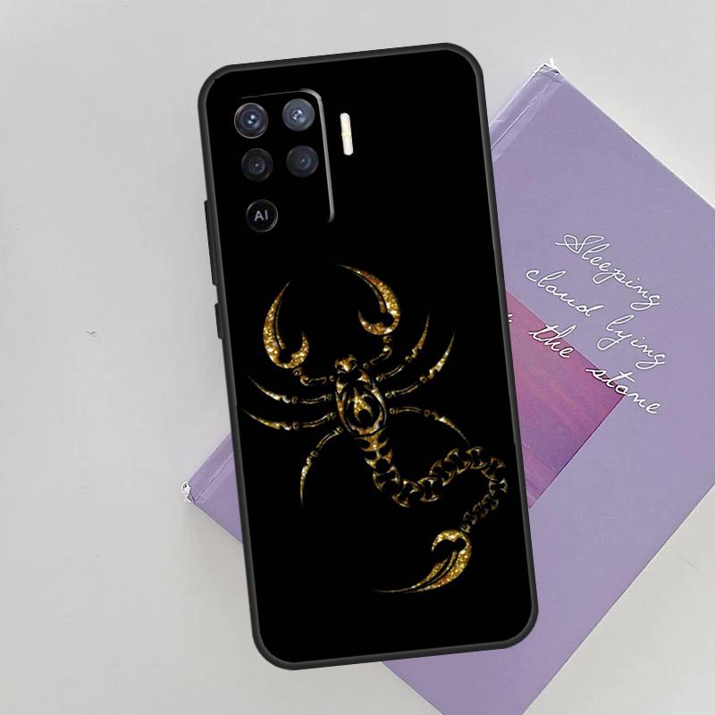 Animal Scorpio Phone Case For Oppo A74 A53 A54 A94 A15 A16 A17 A52 A72 A76 A96 A57S A58 A78 A98 Back Cover