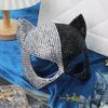 Halbgesichtsmaske Venezianische Maske Strasssteine Maskenball Maske Katzenmaske Maskenball Maske für Halloween Karneval Cosplay