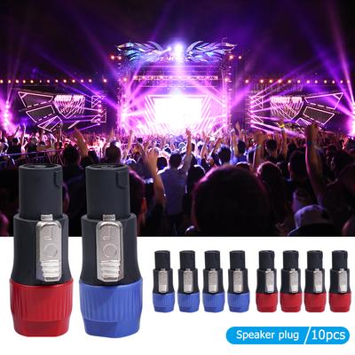 Small Speaker Connectors High-Strength Lightweight ABS Shell 4 Pole NL4FC 4 Pin Male Audio Cable Adapter Ohm Plugs