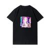 Anime 100 Muster Sommer-T-Shirts für Frauen Panda Tier bedruckt lässige Kurzarm-Oberteile 100 % Baumwolle Übergröße O-Ausschnitt T-Shirts