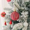 46Pcs Christmas Tree Ornaments Set Red Green White Snowflake Candy Cane Painted Baubles Holiday Home Decor