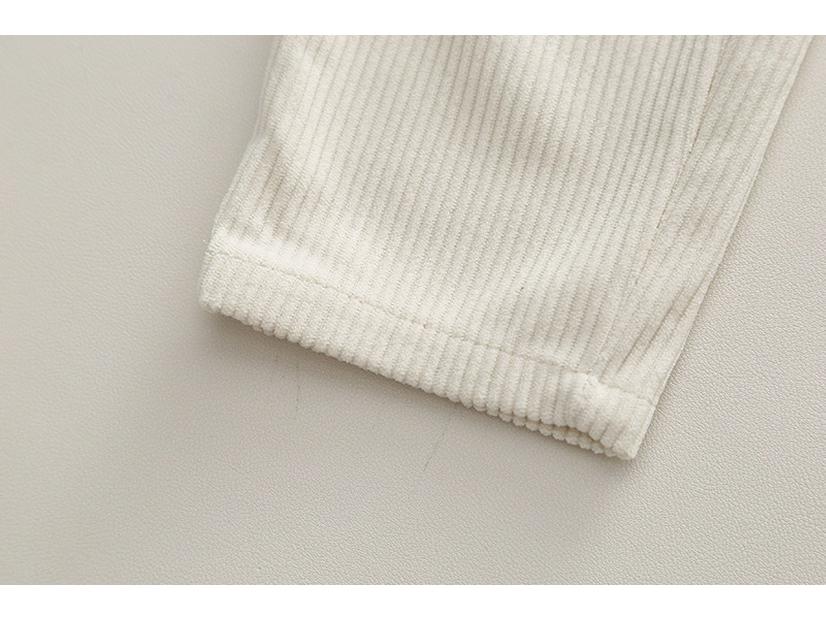 Boys' Autumn Corduroy Pants & Shirt Set - Solid Color, Long Sleeve, Casual Two-Piece