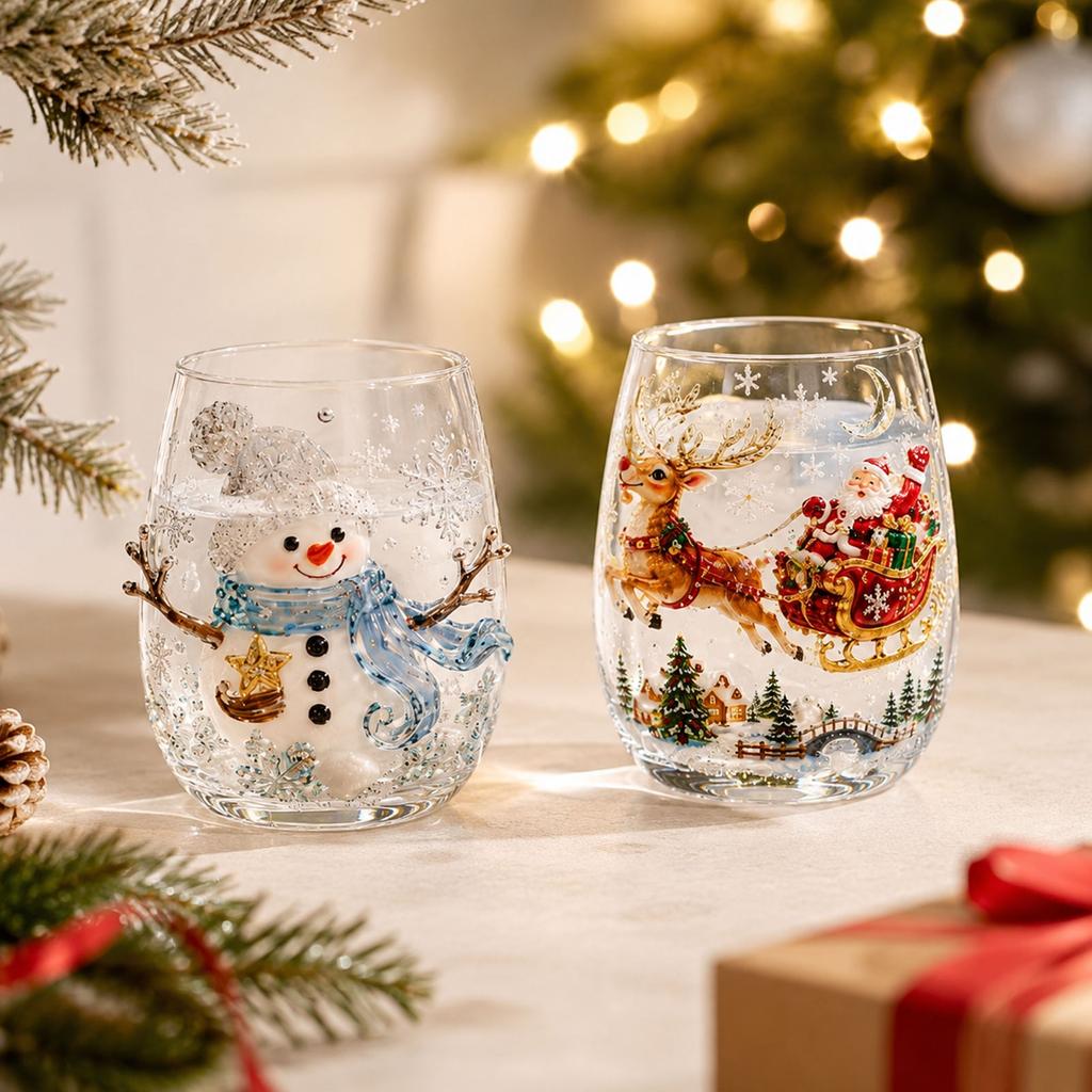Tazza di Natale 3D con Design Festivo per Bevande Calde e Fredde
