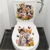 Waterproof Cat Toilet Stickers Self Adhesive Cute Cat Pattern Peel and Stick Decals for Bathroom Toilet Home Decor