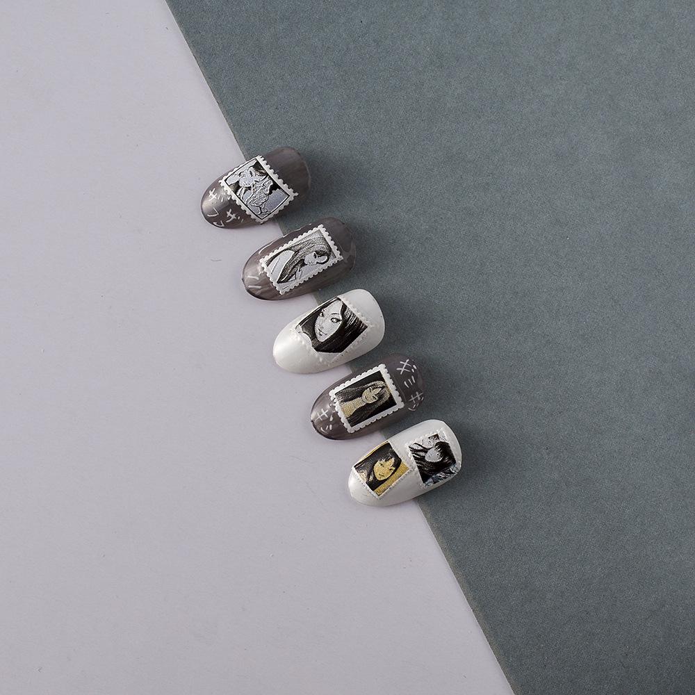 Japanese Manga Character Tomie 5D Embossed Nail Art Stickers