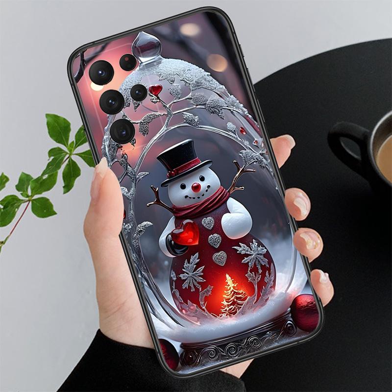 Phone Case For Samsung A55 A16 A56 A36 A35 A15 A53 A54 A33 A34 A25 A05S A52 A52S A14 A26 A71 Cute Snowman Christmas