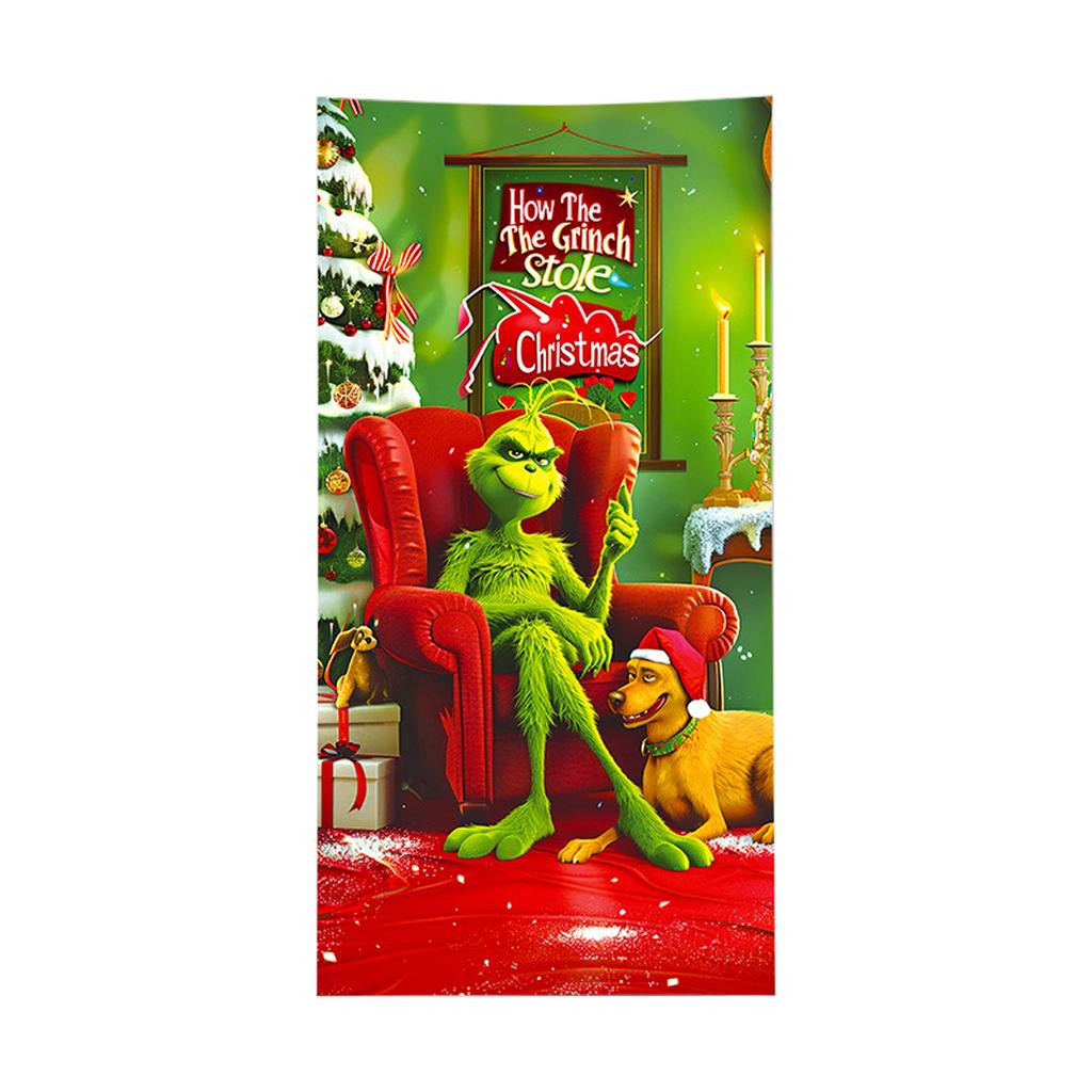 Stretch Fabric Door Cover Cross-border Christmas Happy Door Cover Holiday Party Decoration Integrated Design Elastic Design