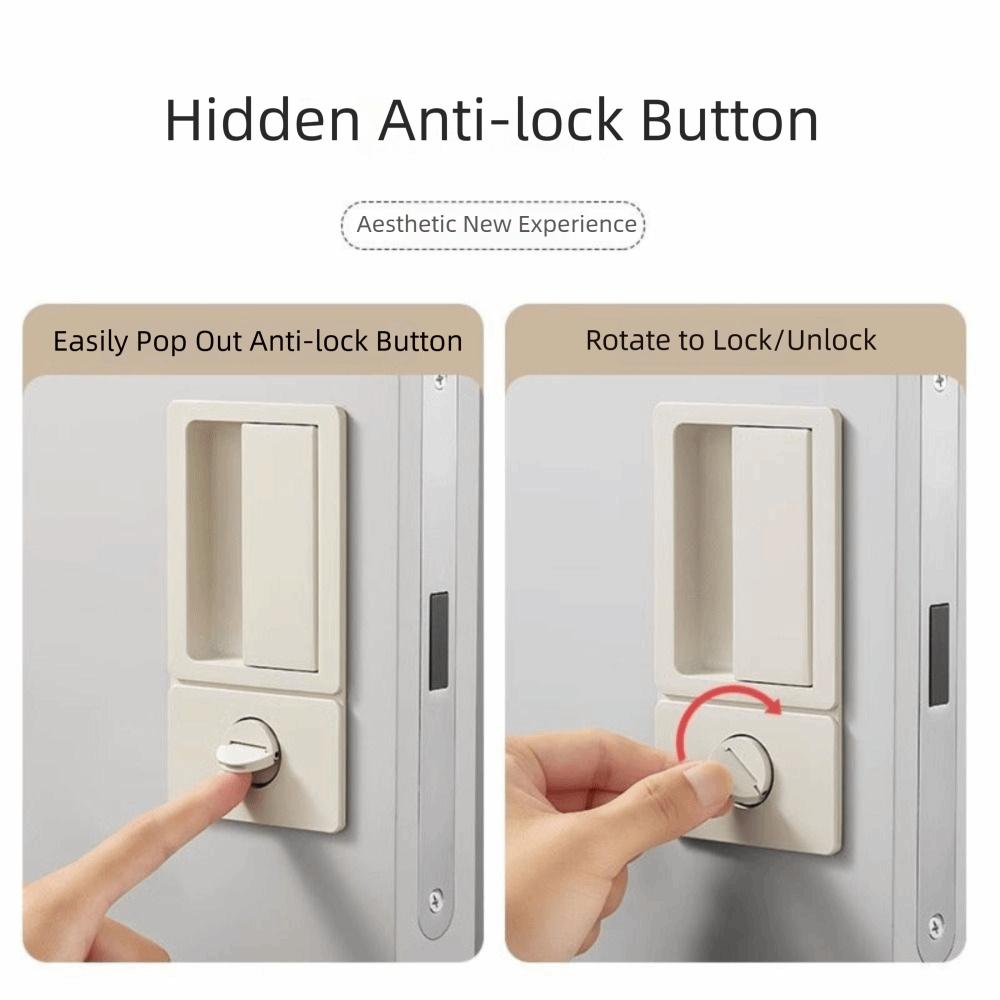 Single Tongue Flat Door Lock Handleless Design Invisible Door Handle  Hidden Installation