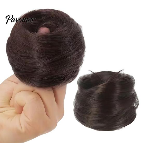 Natural Looking Bun Extension Women Hairpiece with Hair Tie, Straight Instant Volume Extension, Synthetic Updo Chignon Ponytail Scrunchies Scrunchie