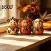 Fall Harvest Festival Home Decor 3PCS Rustic Autumn Wooden Ornaments, Animal Designs Retro Table Distressed Farmhouse Crafts, Decorative Handmade