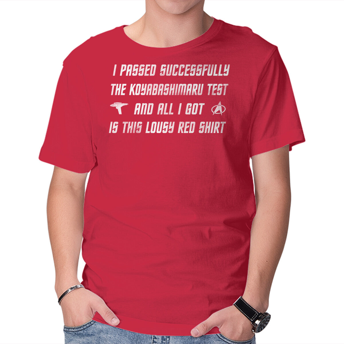 Unisex Crew Neck T-Shirt The Test Graphic Short Sleeve Casual Tee XS