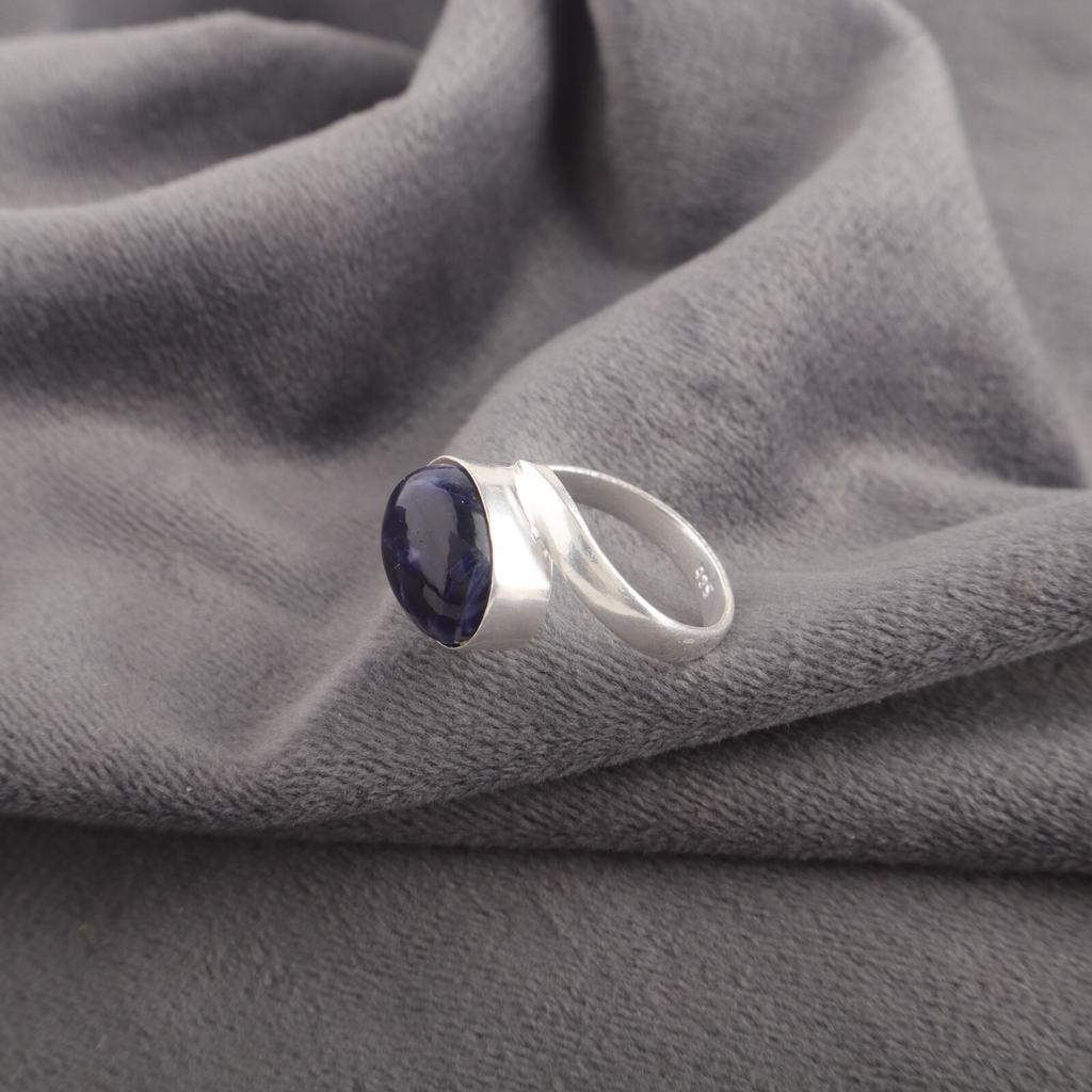 Genuine Sodalite Gemstone 925 Sterling Silver Jewelry Handmade Engagement Ring RR-53-29