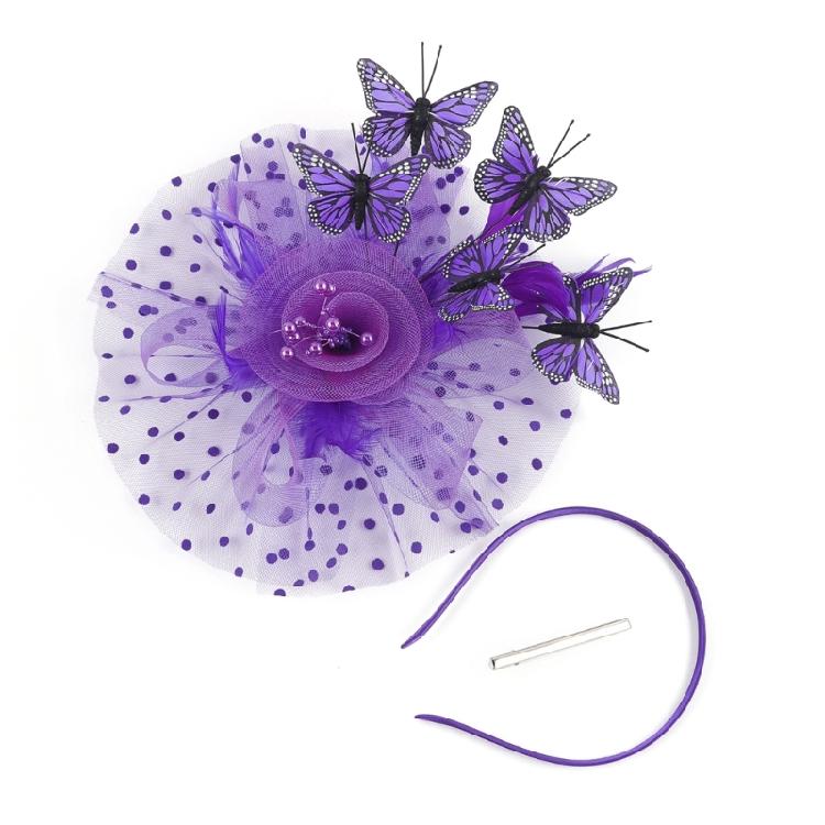 Mesh Derby Headpiece With Detachable Headbands Butterfly And Clip Design Hair Decors For Wedding Parties Bridal Event