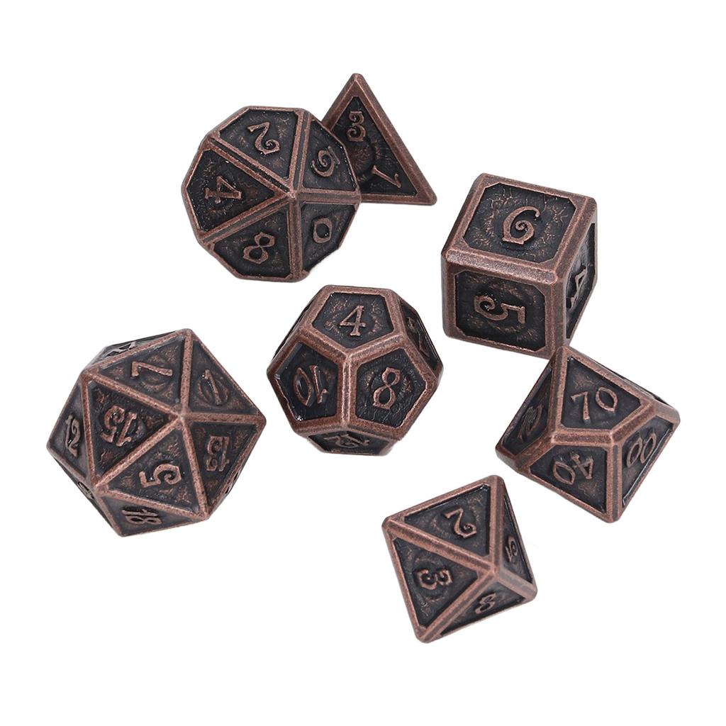 7pcs Rolling Dice Set Metal Role Playing Polyhedral Color Beautiful Dices Toy for Teaching