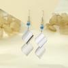 Exquisite Geometric Leaf Sequin Earrings - Bold Color Block Design for Fashionable Women