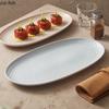 Creative Texture Ceramic Sushi Plate Oval Steamed Fish Plate Dessert Cake Plate Snack Plates Service Plates Hotel Tableware
