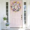 Delicate Violets Pink Blossoms Wreath Silk Flower Garlands Elegant Door Hanging Ornament Outdoor Garden Decoration