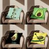 Cartoon Art Cute Avocado Pillow Case For Room Sofa Cushion Cover Suitable For Home Bedroom Decoration And Protector