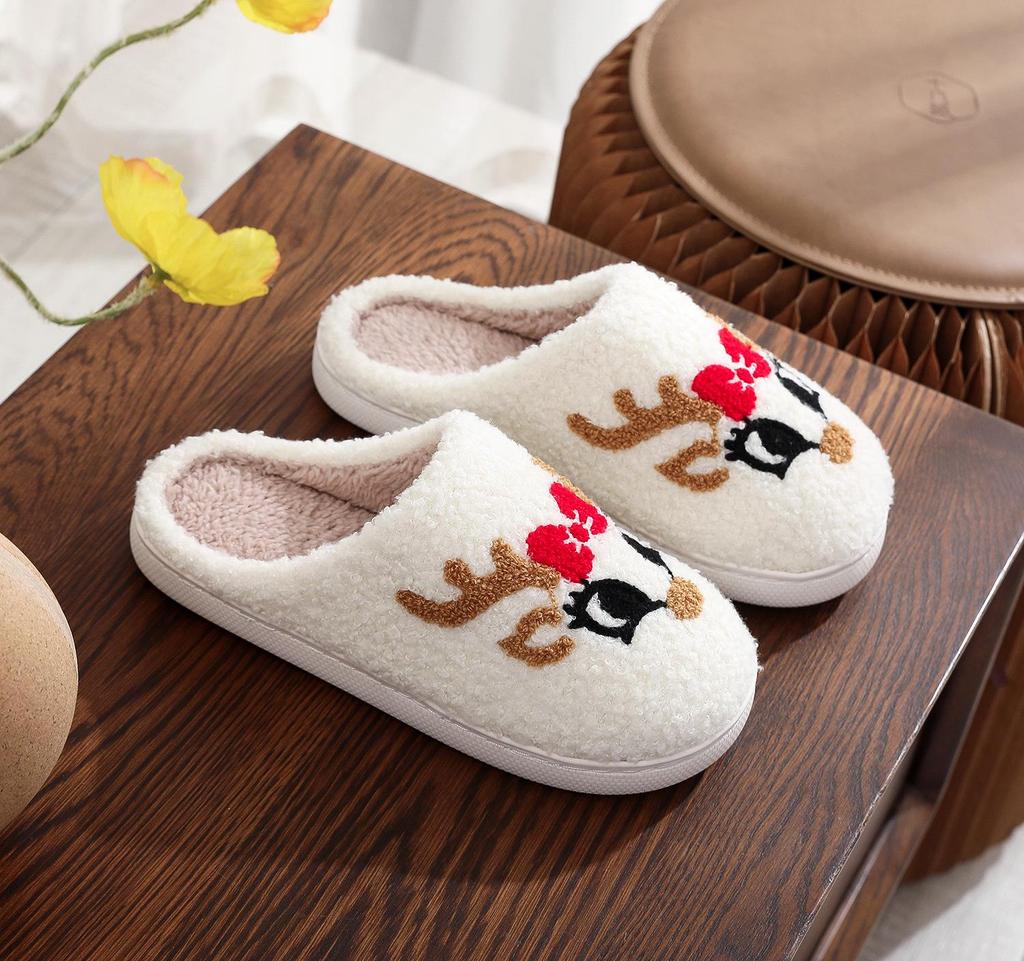 Christmas Grinch Cotton Slippers for Men & Women - Cozy Winter Furry Footwear