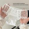 LANGSHA Women's Ice Silk Antibacterial Lace Briefs (3-Pack)