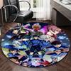 1pc Anime Design Round Carpet - Soccer Players Theme, Suitable for Office Chair Mat, Home Decor, Living Room, Bedroom, Game Room