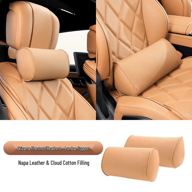 Maybach S-Class Bio-Cotton Car Seat Cushion Set with Headrest and Lumbar Support Pillow