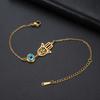 Dawapara Hamsa Evil Eye Bracelet Hand of Fatima Protection Talisman Good Luck Charm Stainless Steel Jewelry