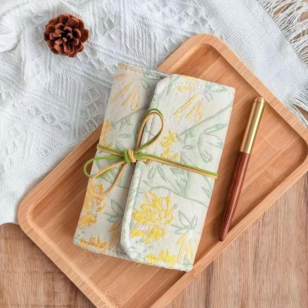 Retro Scrapbook Binder Cloth Cover Loose-leaf Notebook Portable A6 Loose-leaf Diary  for Girls