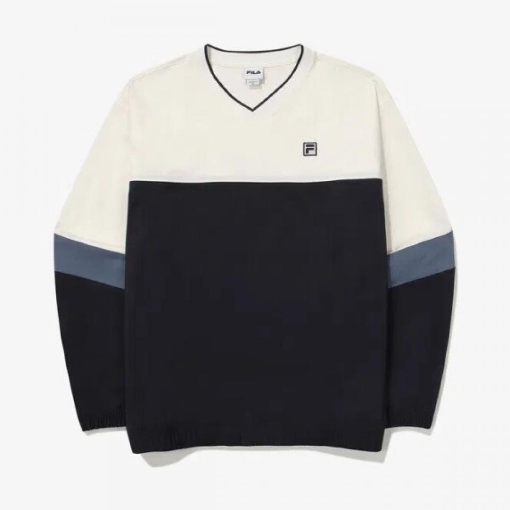 Fila Colorblock V Neck Sweatshirt Fs2pog3104xswh 95(M)