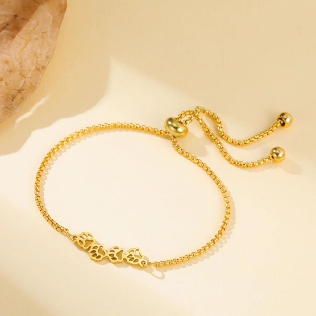Cazador Cat Dog Paw Footprint Box Chain Bracelets for Women Stainless Steel Hand Bracelet Mother's Day Gifts Jewelry 2026