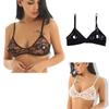 Women's Floral Lace Hollow Nipple Bralette Wire-free No Pad Bra Top Underwear Lingerie