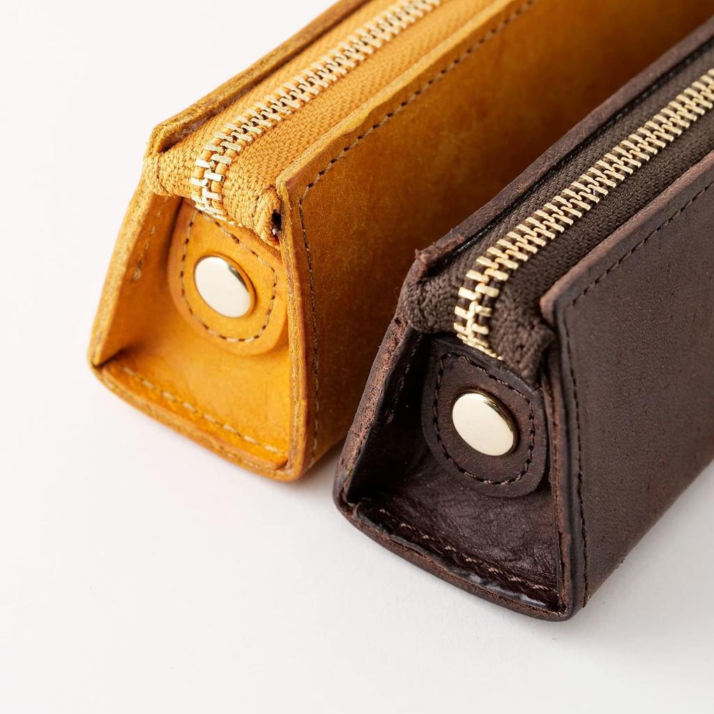 Påträdbar PB-dragkedjepennafodral, Mellanstor, Oliver (Grön), A-IPV-5801, Italienskt Läder, Smal, Enkel Design