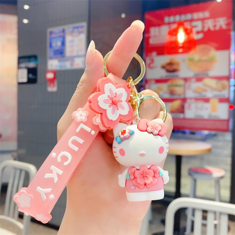 

Аниме Мультфильм Милый Брелок Сезон Цветения Сакуры Креативный Розовый Кукла Hello Kitty Школьный Рюкзак Маленький Подарок Подвеска