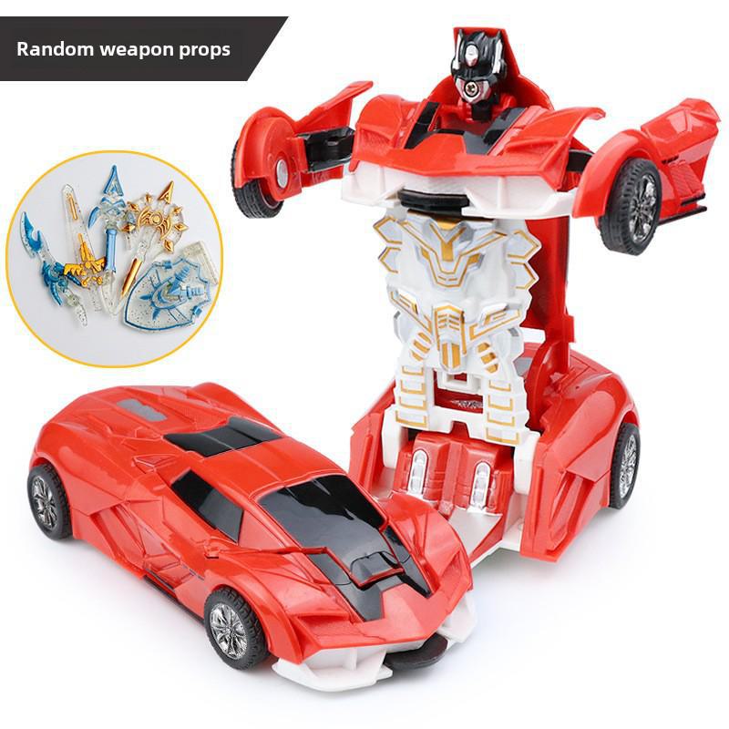Popular Children's Deformed Toy Robot and Car Set for Educational Play At Street Markets and Night Stalls.